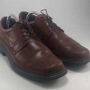ECCO Berlin Plain Toe Lace-Up Leather Oxford Shoes Rust Men's Size 9-9.5 EU 43